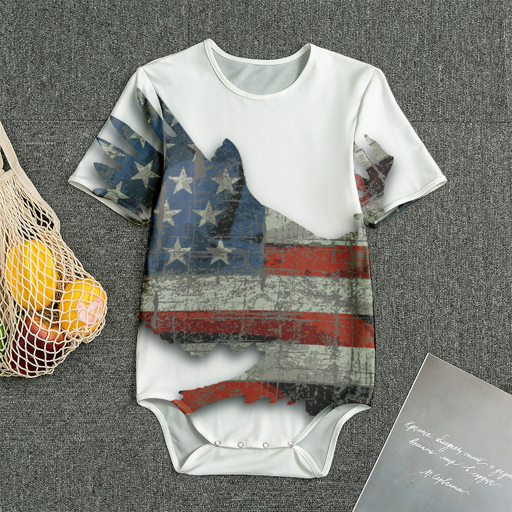 Eagle American Flag Print Men's Bodysuit