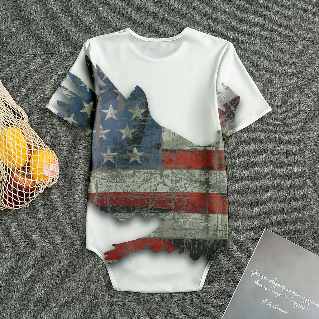 Eagle American Flag Print Men's Bodysuit