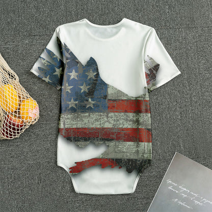 Eagle American Flag Print Men's Bodysuit