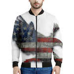 Eagle American Flag Print Men's Bomber Jacket
