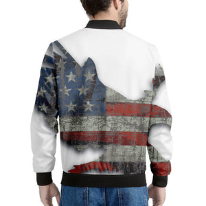 Eagle American Flag Print Men's Bomber Jacket