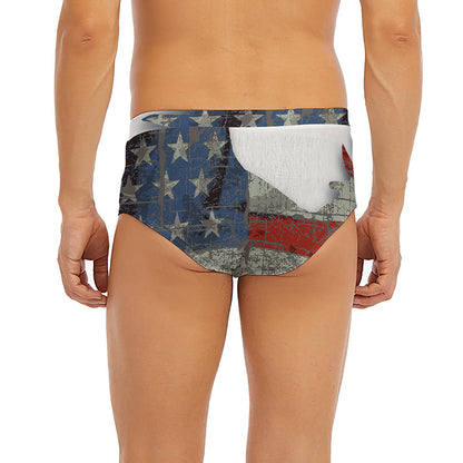 Eagle American Flag Print Men's Briefs
