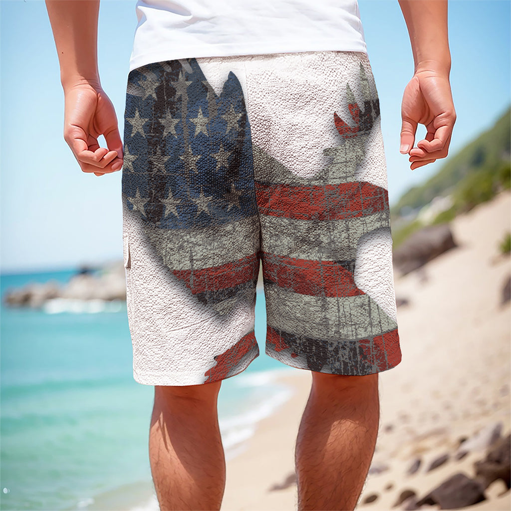 Eagle American Flag Print Men's Cargo Shorts