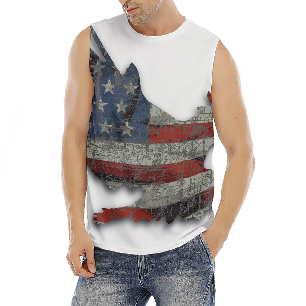 Eagle American Flag Print Men's Fitness Tank Top
