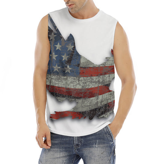 Eagle American Flag Print Men's Fitness Tank Top