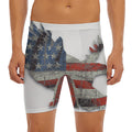 Eagle American Flag Print Men's Long Boxer Briefs