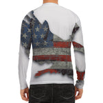 Eagle American Flag Print Men's Long Sleeve Rash Guard