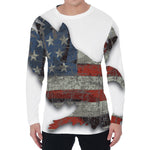 Eagle American Flag Print Men's Long Sleeve T-Shirt