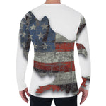 Eagle American Flag Print Men's Long Sleeve T-Shirt