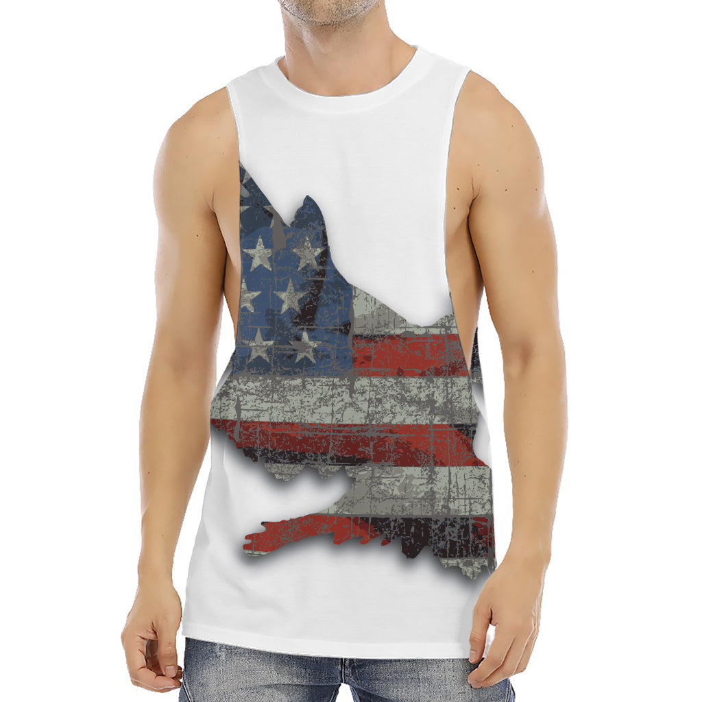 Eagle American Flag Print Men's Muscle Tank Top