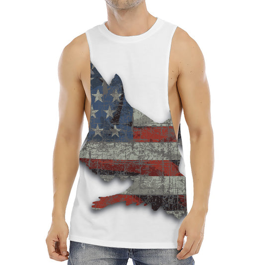 Eagle American Flag Print Men's Muscle Tank Top