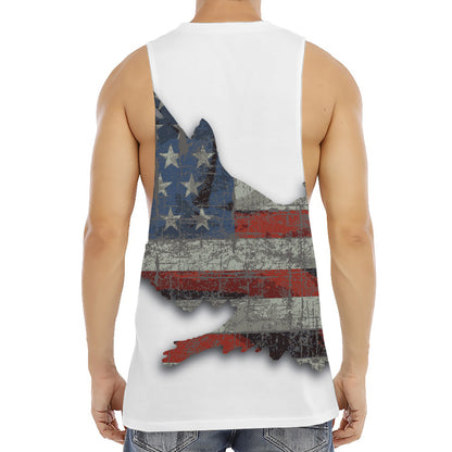 Eagle American Flag Print Men's Muscle Tank Top