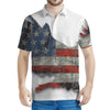 Eagle American Flag Print Men's Polo Shirt