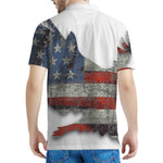 Eagle American Flag Print Men's Polo Shirt