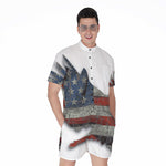 Eagle American Flag Print Men's Rompers