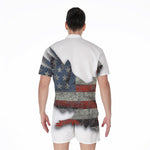 Eagle American Flag Print Men's Rompers