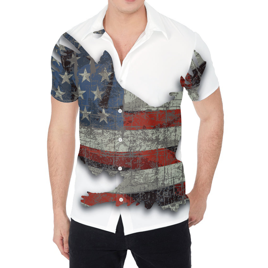 Eagle American Flag Print Men's Shirt