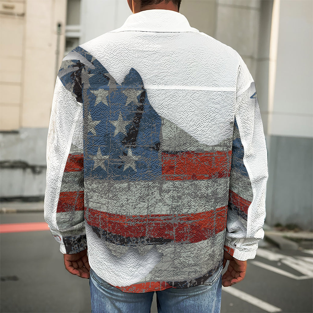 Eagle American Flag Print Men's Shirt Jacket
