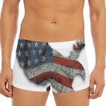 Eagle American Flag Print Men's Short Boxer Briefs