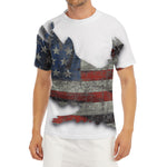 Eagle American Flag Print Men's Short Sleeve Rash Guard