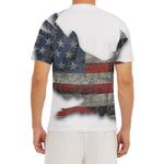 Eagle American Flag Print Men's Short Sleeve Rash Guard