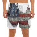 Eagle American Flag Print Men's Split Running Shorts
