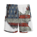 Eagle American Flag Print Men's Athletic Shorts