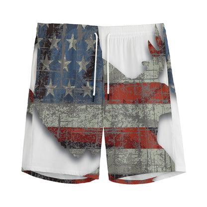 Eagle American Flag Print Men's Sports Shorts
