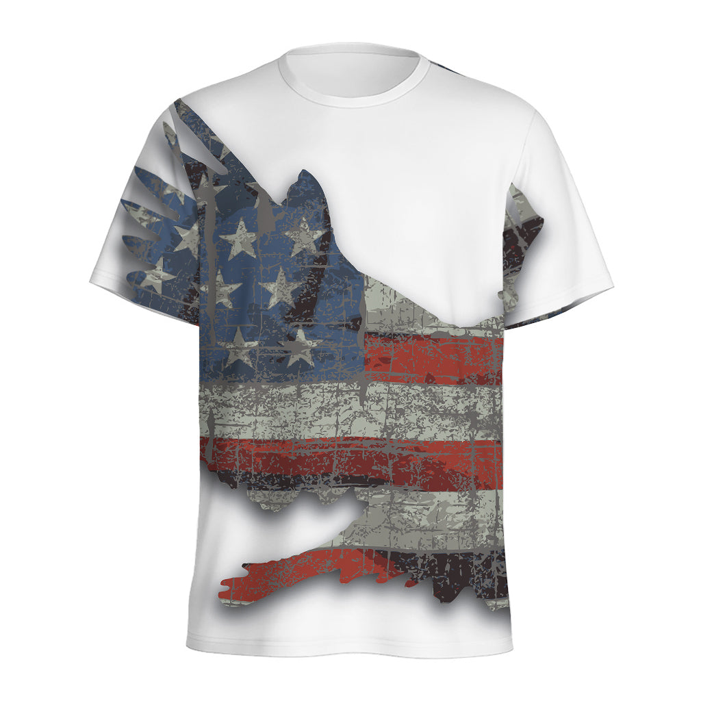 Eagle American Flag Print Men's Sports T-Shirt