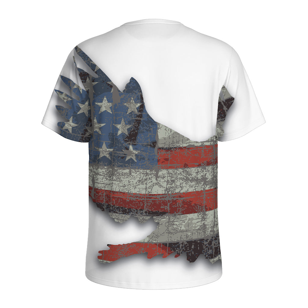 Eagle American Flag Print Men's Sports T-Shirt