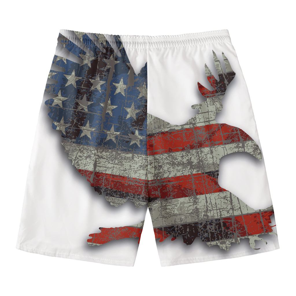 Eagle American Flag Print Men's Swim Trunks