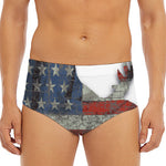 Eagle American Flag Print Men's Triangle Swim Briefs