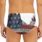 Eagle American Flag Print Men's Triangle Swim Briefs