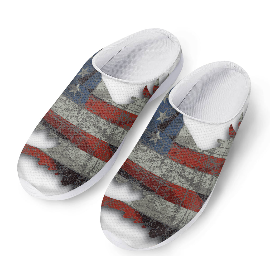 Eagle American Flag Print Mesh Casual Shoes