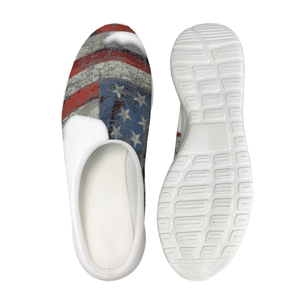 Eagle American Flag Print Mesh Casual Shoes