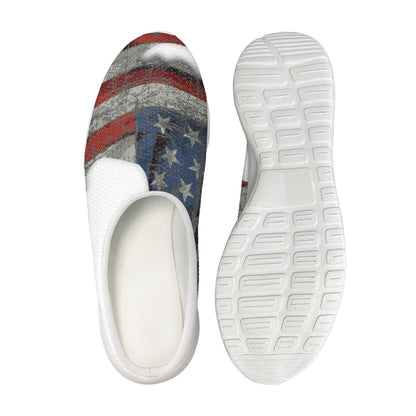 Eagle American Flag Print Mesh Casual Shoes
