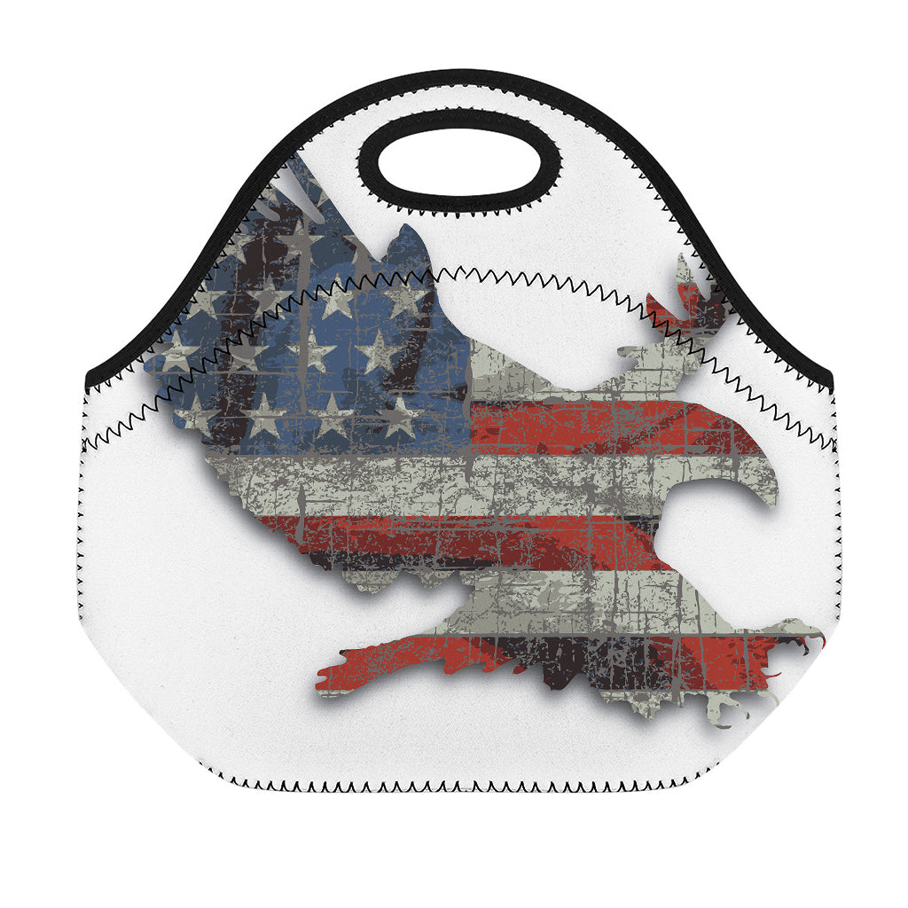 Eagle American Flag Print Neoprene Lunch Bag