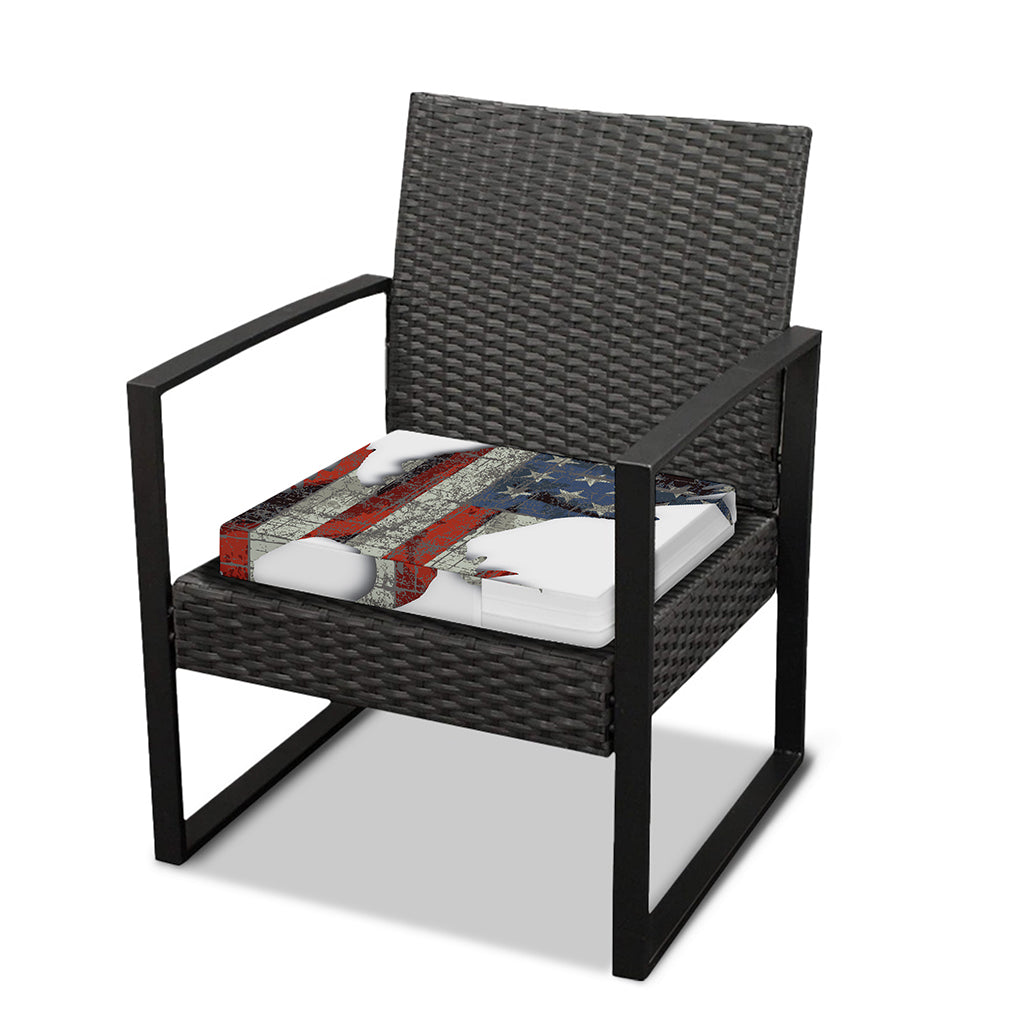 Eagle American Flag Print Outdoor Seat Cushion Cover