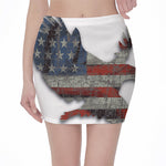 Eagle American Flag Print Pencil Mini Skirt