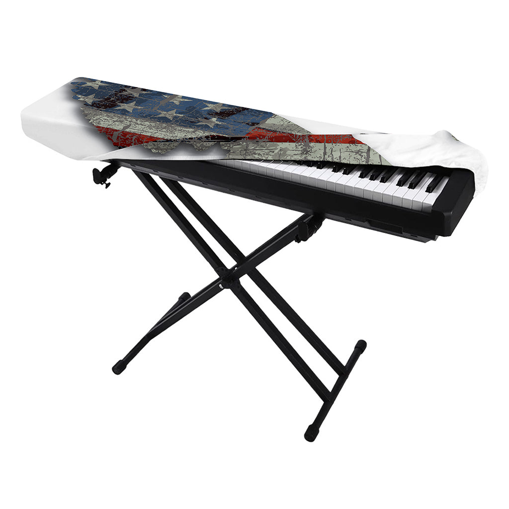 Eagle American Flag Print Piano Keyboard Cover