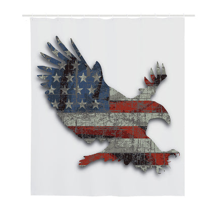 Eagle American Flag Print Polyester Shower Curtain
