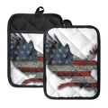 Eagle American Flag Print Pot Holders With Pocket