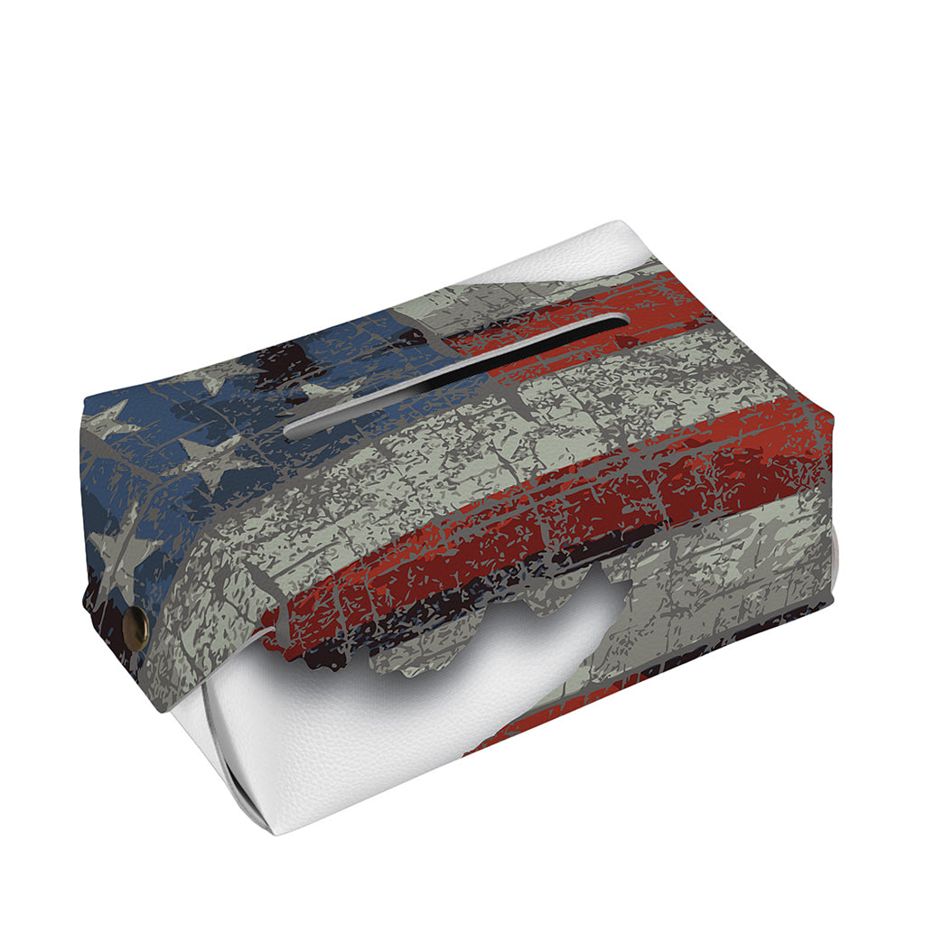 Eagle American Flag Print Rectangle Tissue Box Cover