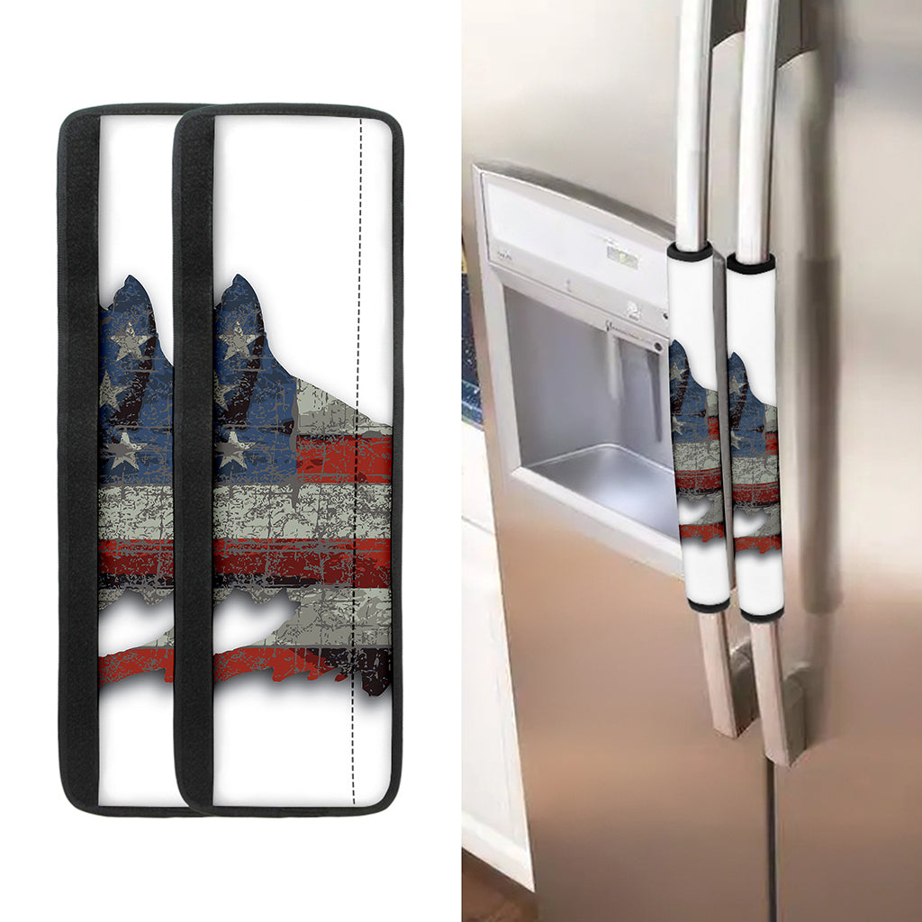 Eagle American Flag Print Refrigerator Handle Covers