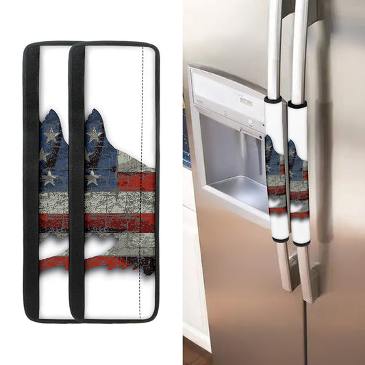 Eagle American Flag Print Refrigerator Handle Covers