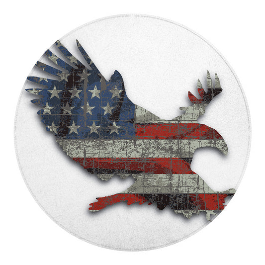 Eagle American Flag Print Round Blanket