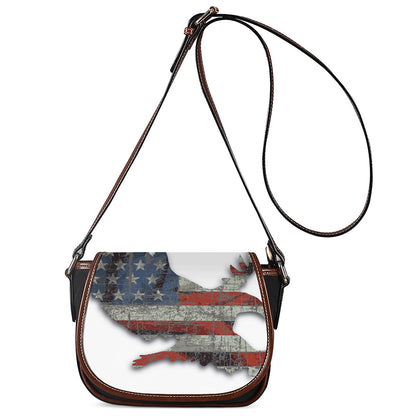 Eagle American Flag Print Saddle Bag