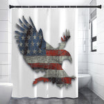Eagle American Flag Print Shower Curtain