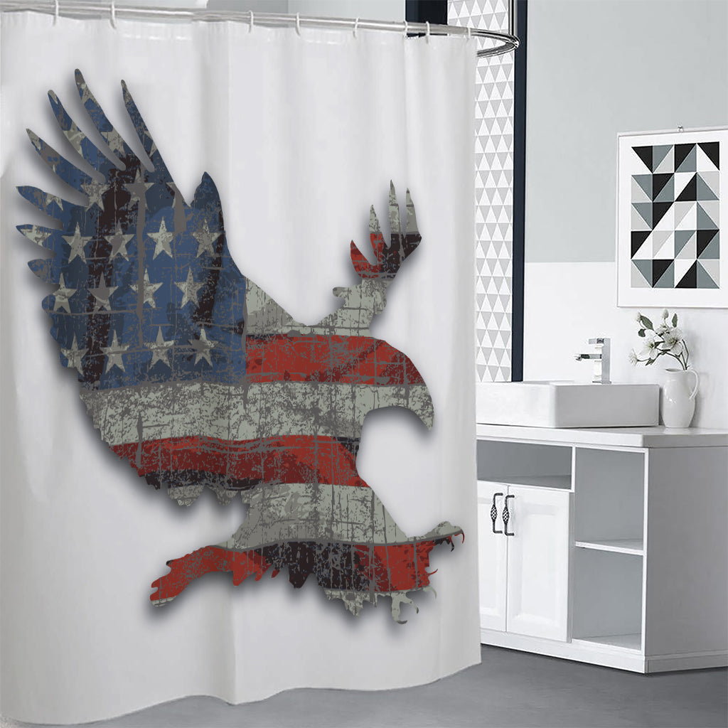Eagle American Flag Print Shower Curtain