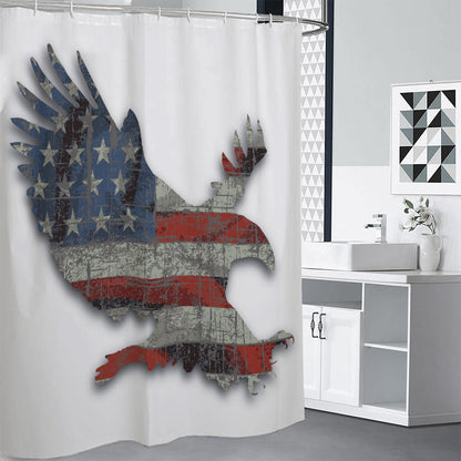 Eagle American Flag Print Shower Curtain